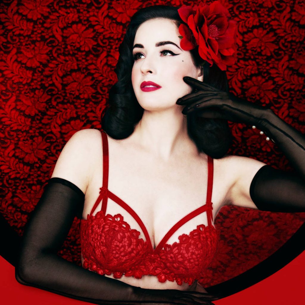 soutien gorge balconnet coques rouge strapping dita von teese