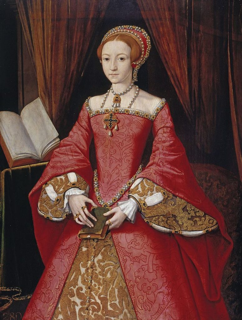 Portrait d'Elizabeth I encore princesse, dans une toilette avec corset