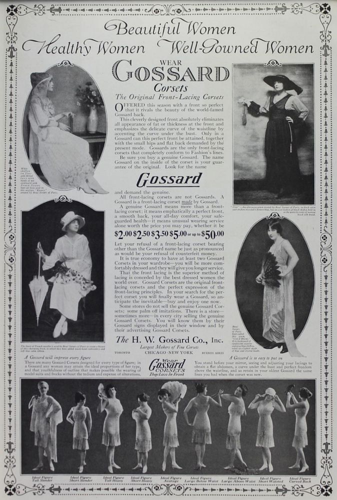 Publicité Gossard des années 20