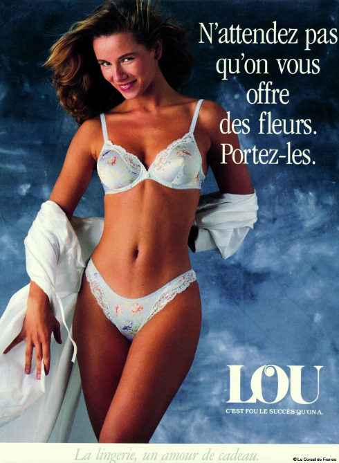 Publicité de la marque de lingerie Lou (1980)