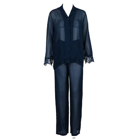 LISE CHARMEL Pyjama en soie Soir de Venise Bleu Venise