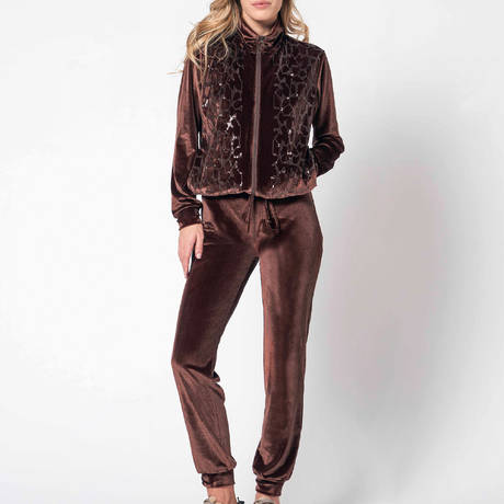 VALERY Pantalon ajusté Istanbul en velours Homewear Castagna