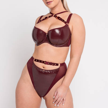 SCANTILLY String taille haute Buckle Up Oxblood