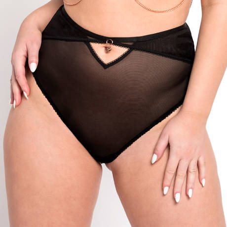 SCANTILLY Tanga taille haute Unchained Noir