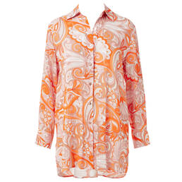 MELISSA ODABASH chemise de plage longue Paige Orange Illusion