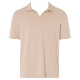 HANRO t-shirt col V homme en coton et lin Loungy Summer