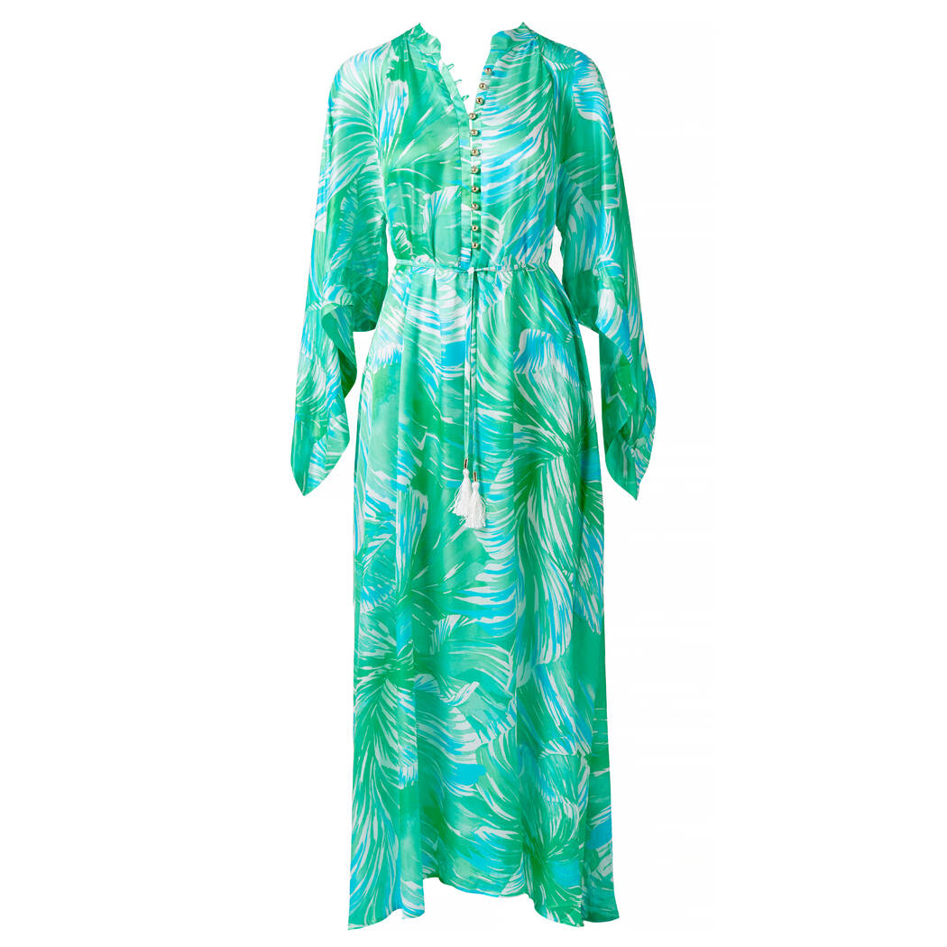 MELISSA ODABASH robe de plage longue Edith Tropical Green